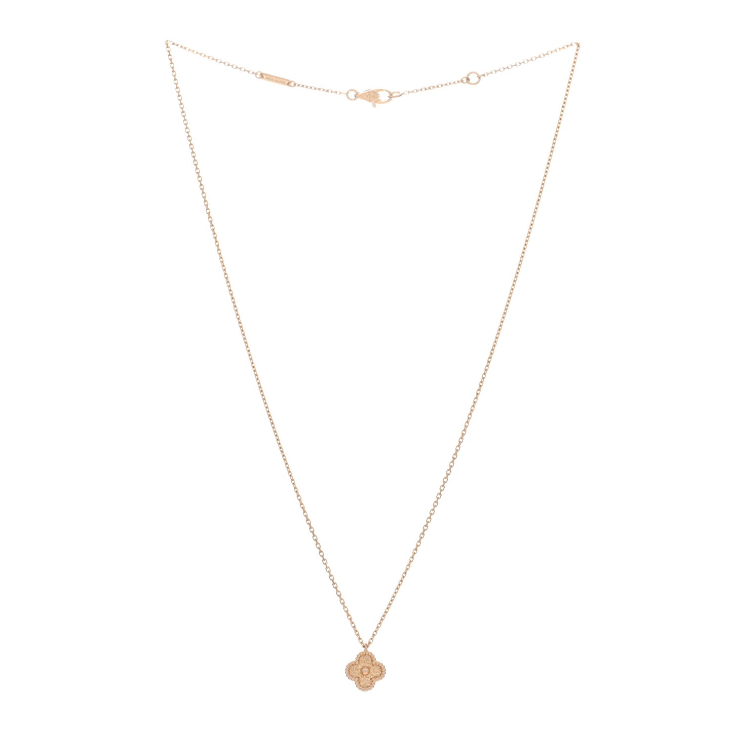 VAN CLEEF & ARPELS 18K Rose Gold Sweet Alhambra Pendant Necklace