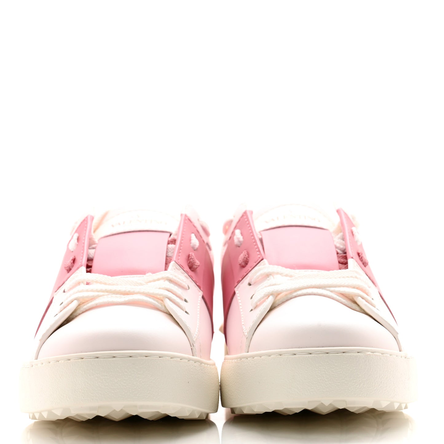 Calfskin Rockstud Untitled Open Sneakers 40 White Black