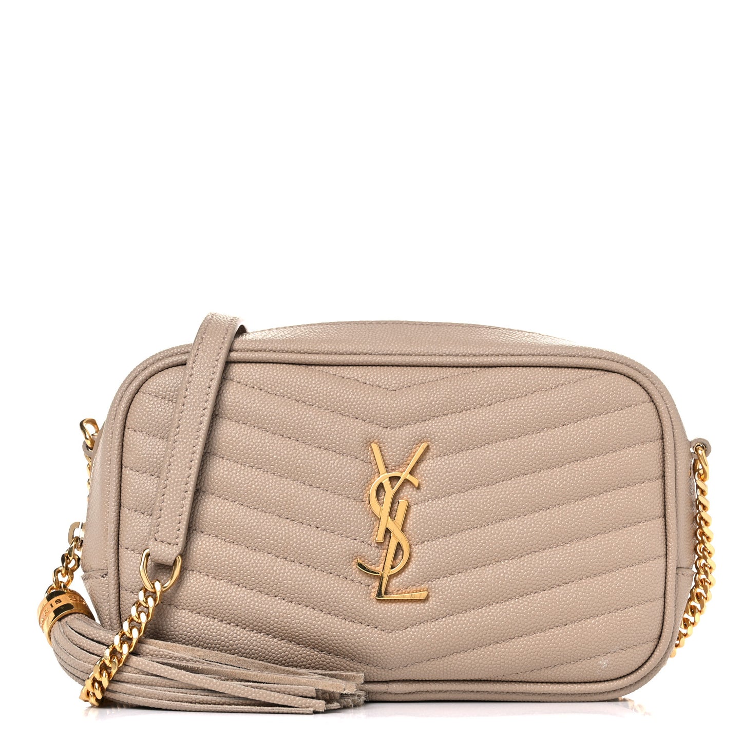 Grain De Poudre Matelasse Monogram Mini Lou Camera Bag Dark Latte