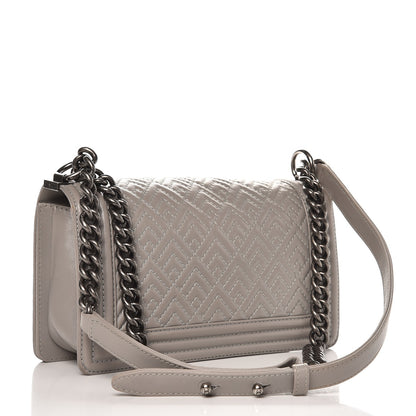 Chanel Lambskin Chevron Quilted Medium Boy Flap Grey 4 of 17