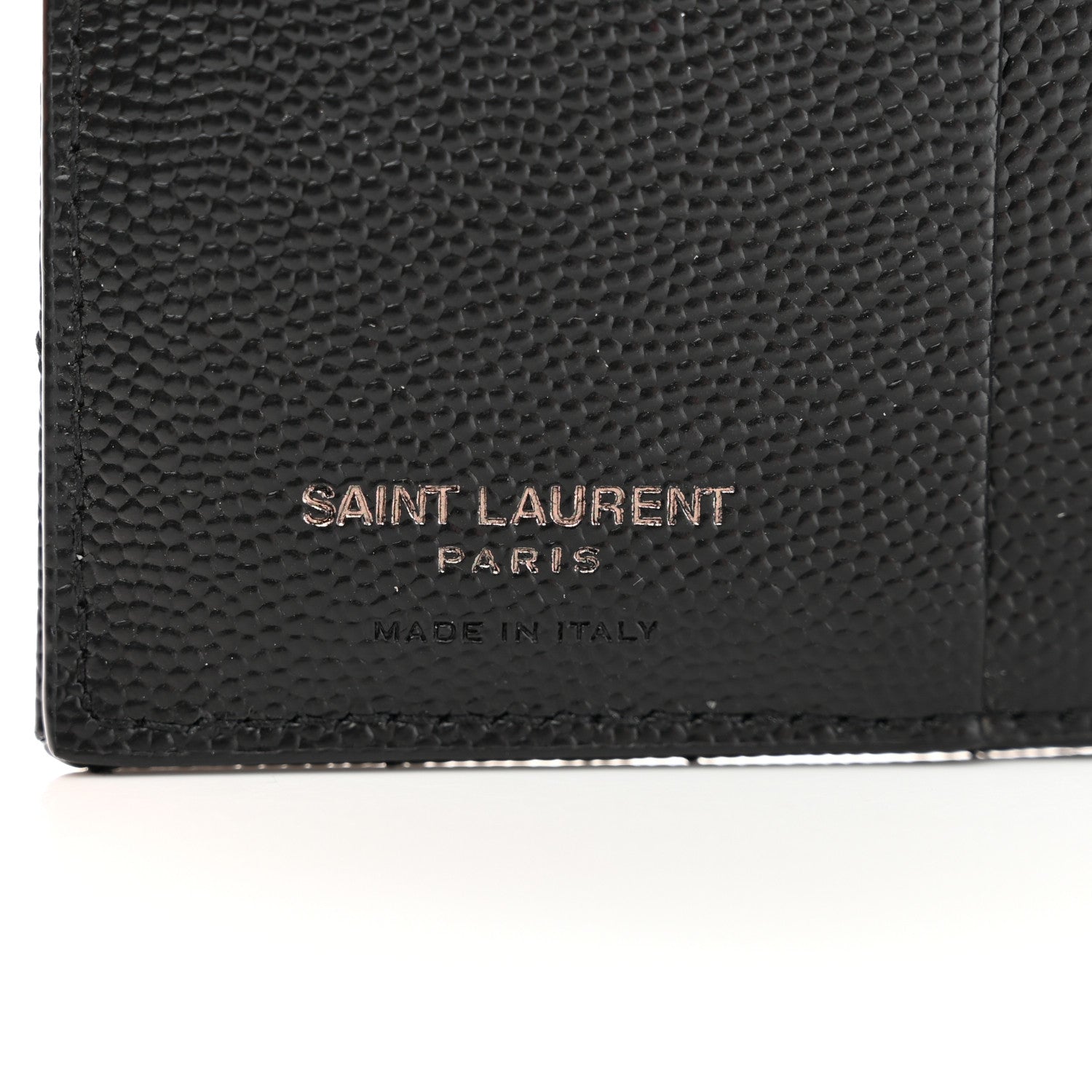 Saint Laurent Grain De Poudre Matelasse Chevron Monogram Zipped Card Case Black 6 of 7