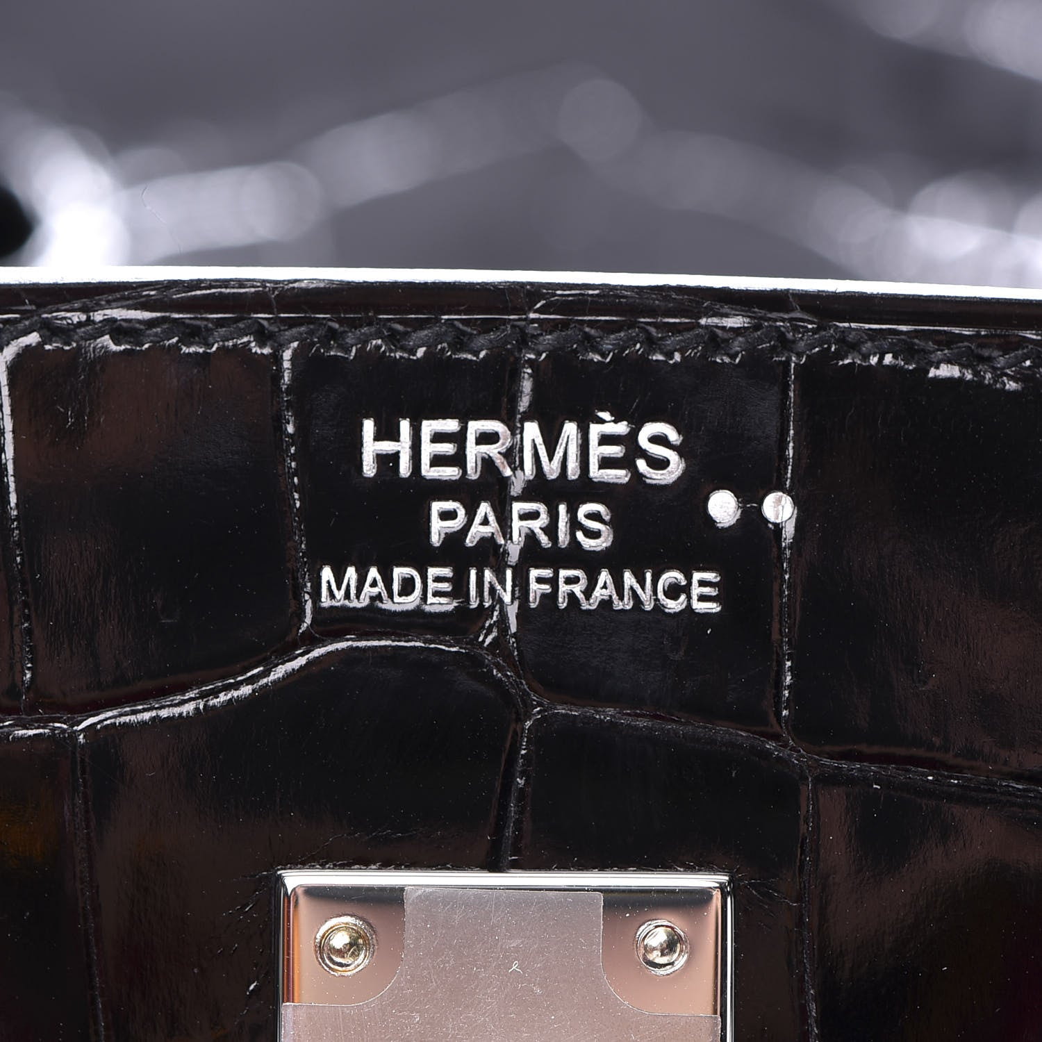 Hermes Shiny Niloticus Crocodile Birkin 25 Black 22 of 37