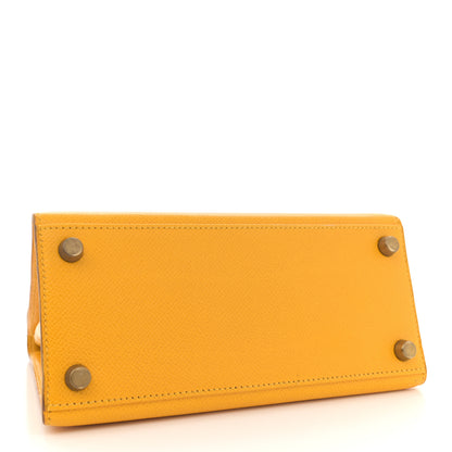 Hermes Courchevel Mini Kelly Sellier 20 Jaune 4 of 13