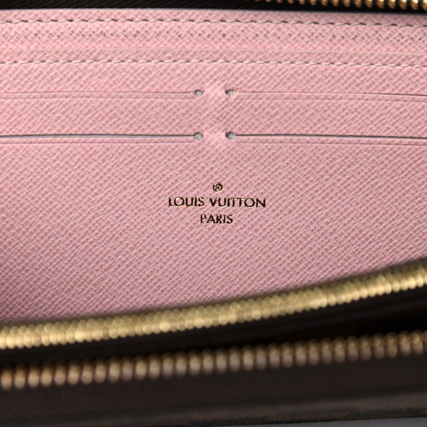 Damier Ebene Clemence Wallet Rose Ballerine