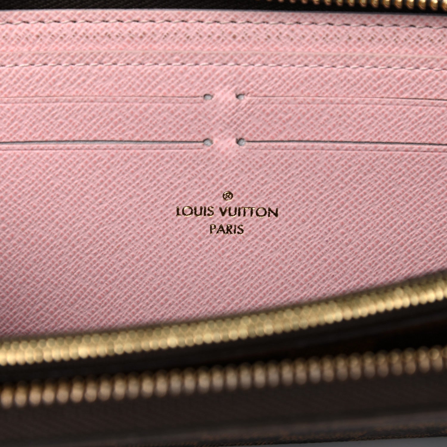 Louis Vuitton Damier Ebene Clemence Wallet Rose Ballerine 6 of 9