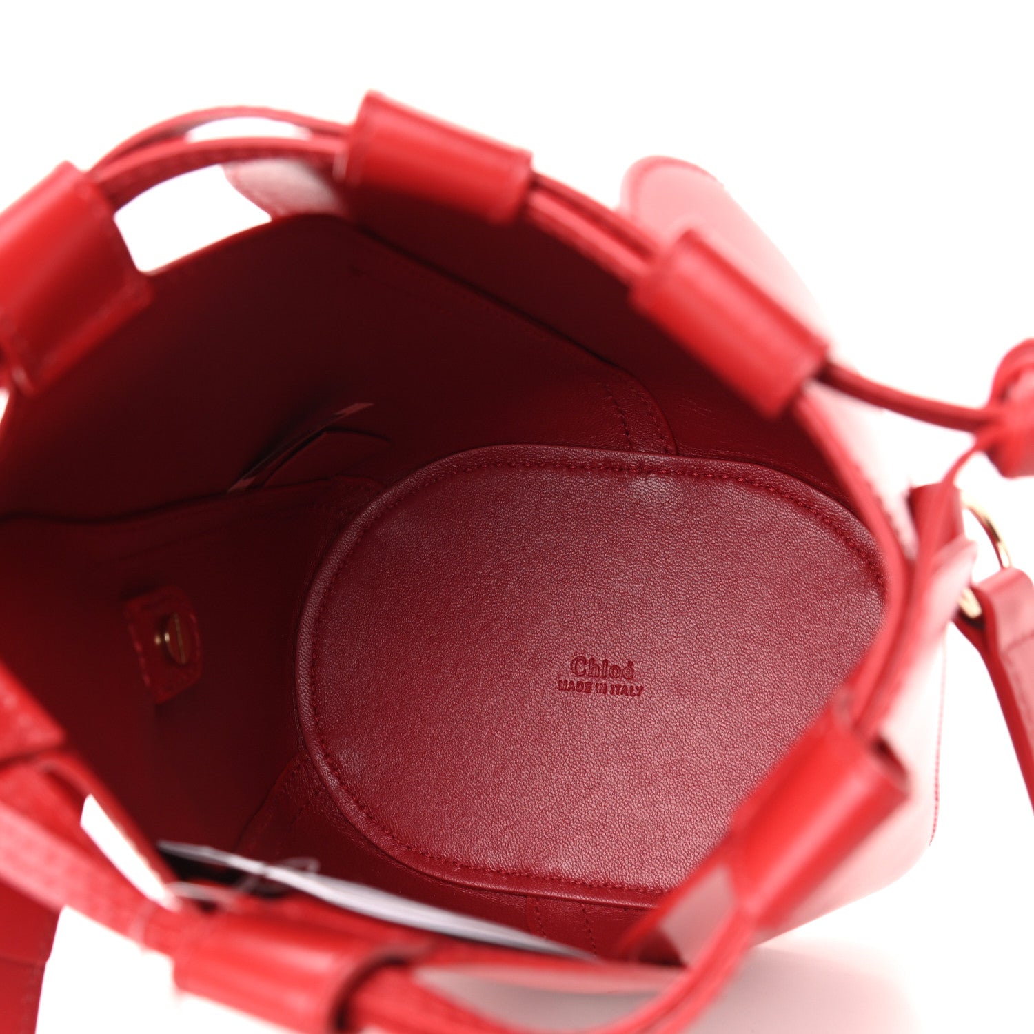 Chloe Smooth Calfskin Mini Tulip Bucket Bag Red 7 of 10