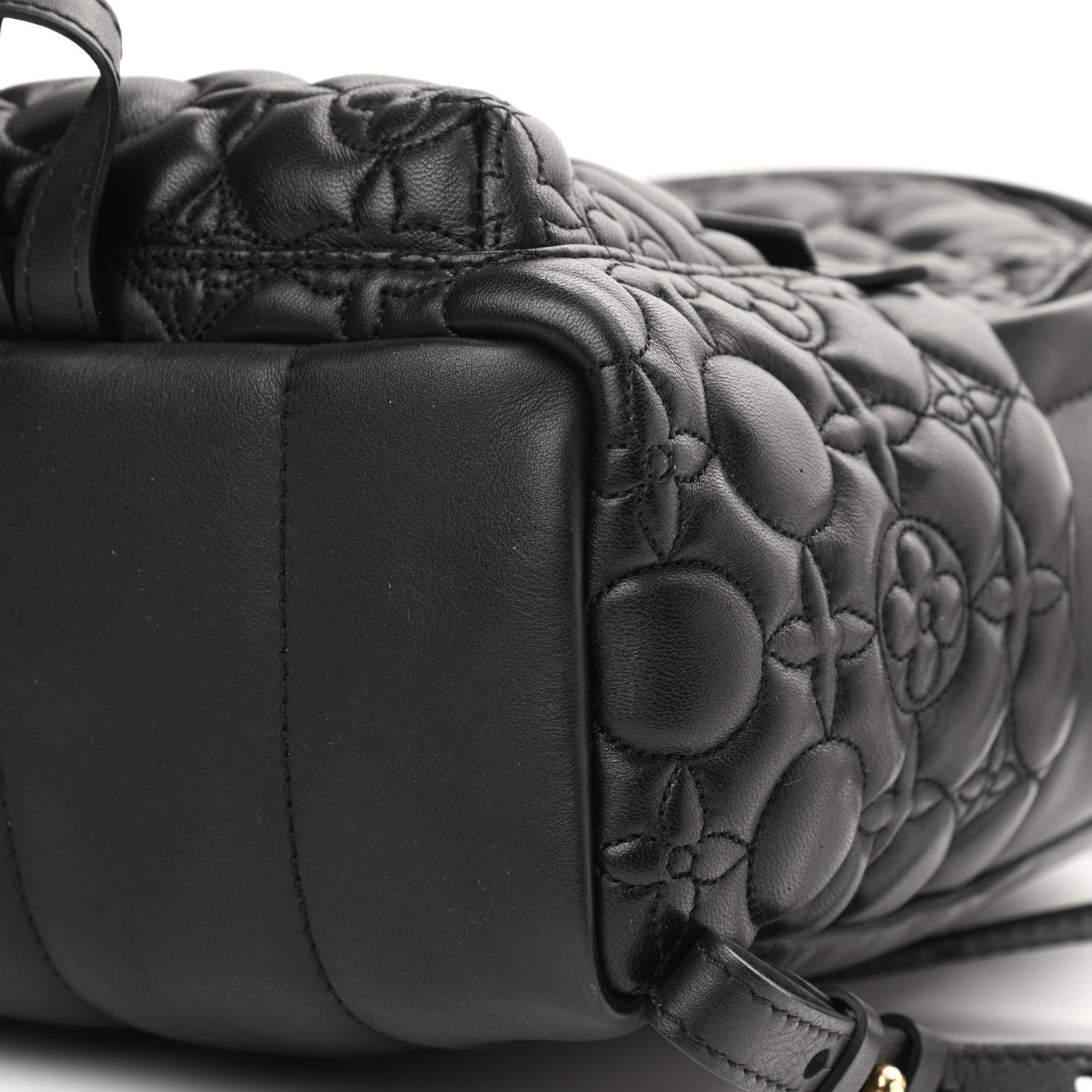 Louis Vuitton Lambskin Flower Quilted Palm Springs Backpack PM Black 10 of 10