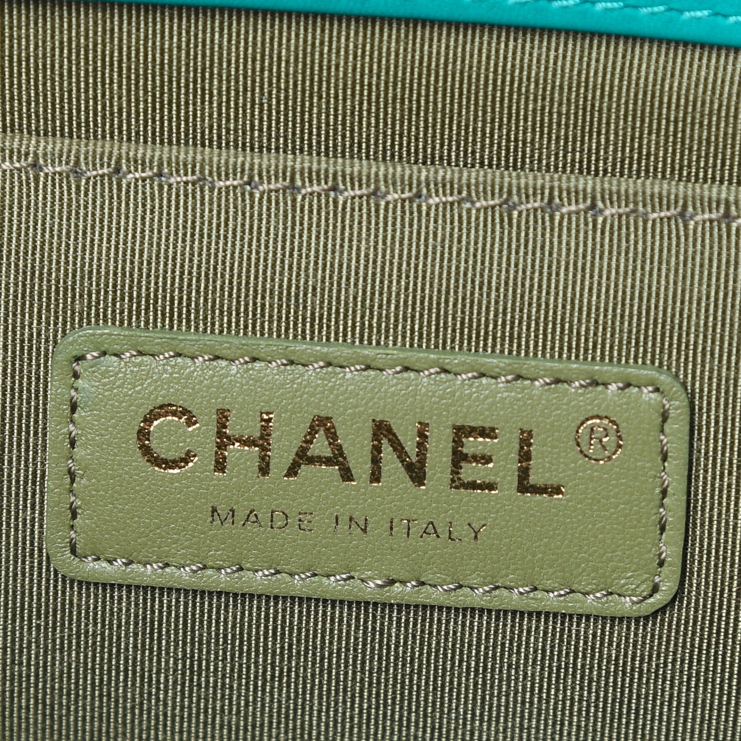 Calfskin Quilted Medium Boy Flap Turquoise