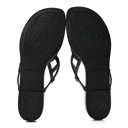 Hermes Rubber Womens Egerie Sandals 36 Black 6 of 10