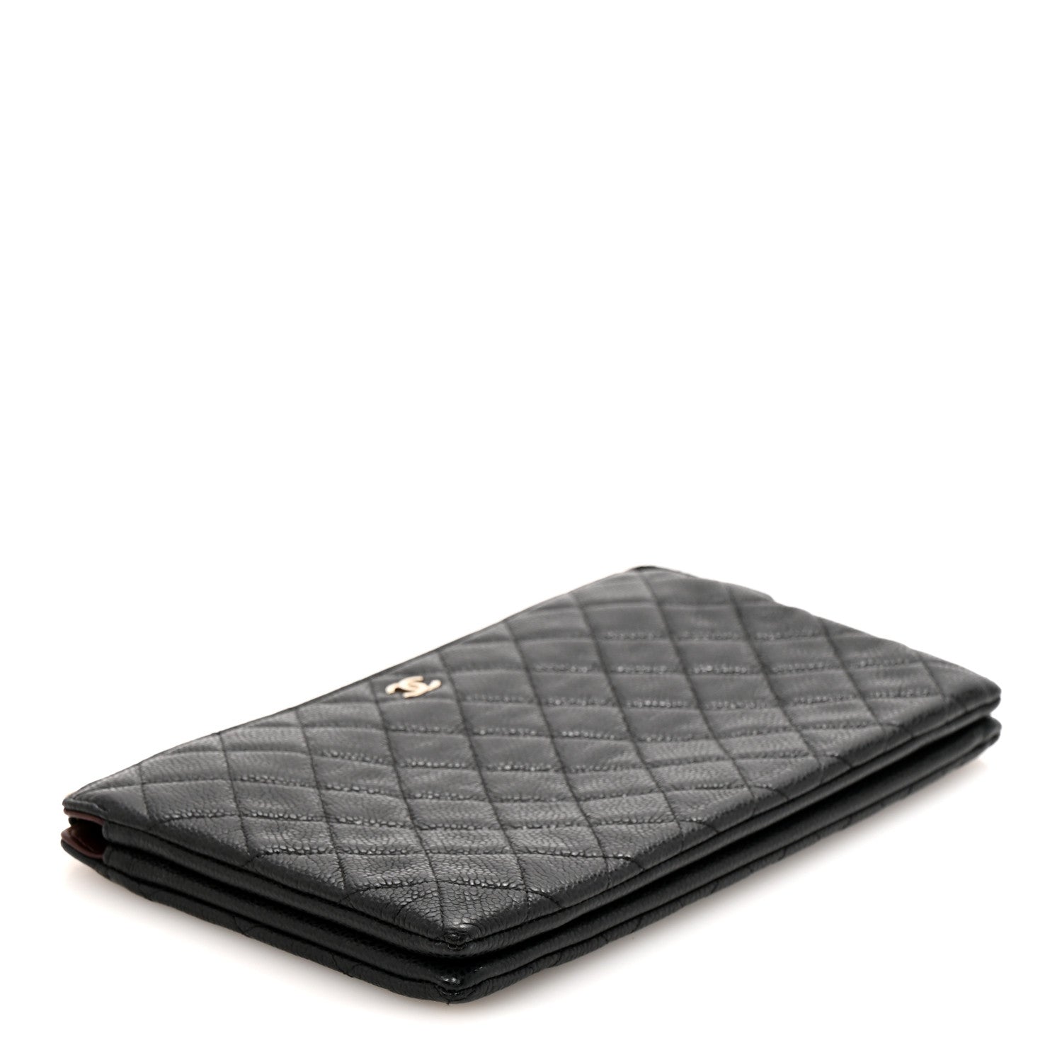 Chanel Caviar Quilted Large Zipped Clutch Black 4 of 11