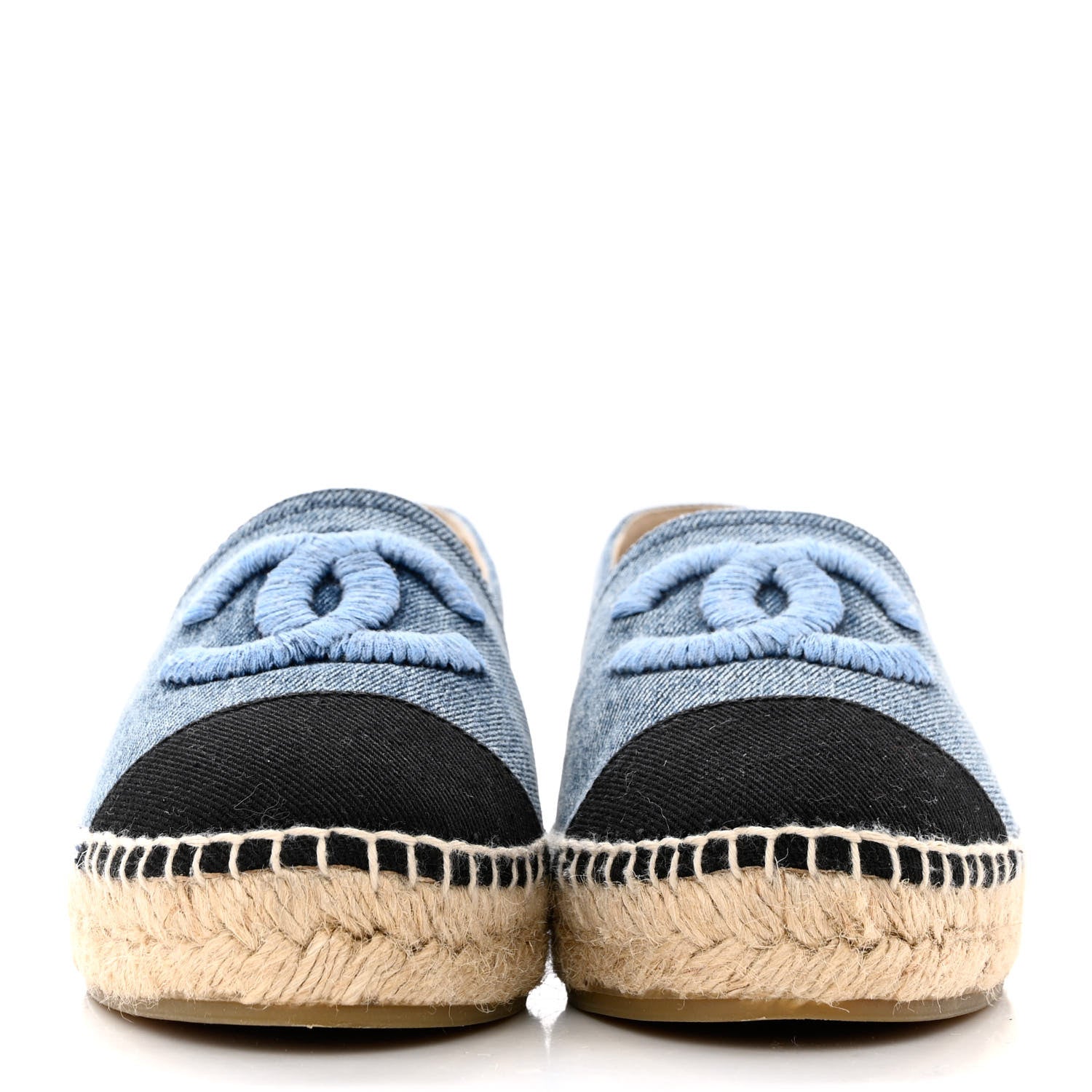 Chanel Denim CC Espadrilles 37 Blue Black 2 of 10
