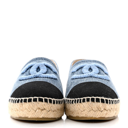 Chanel Denim CC Espadrilles 37 Blue Black 2 of 10
