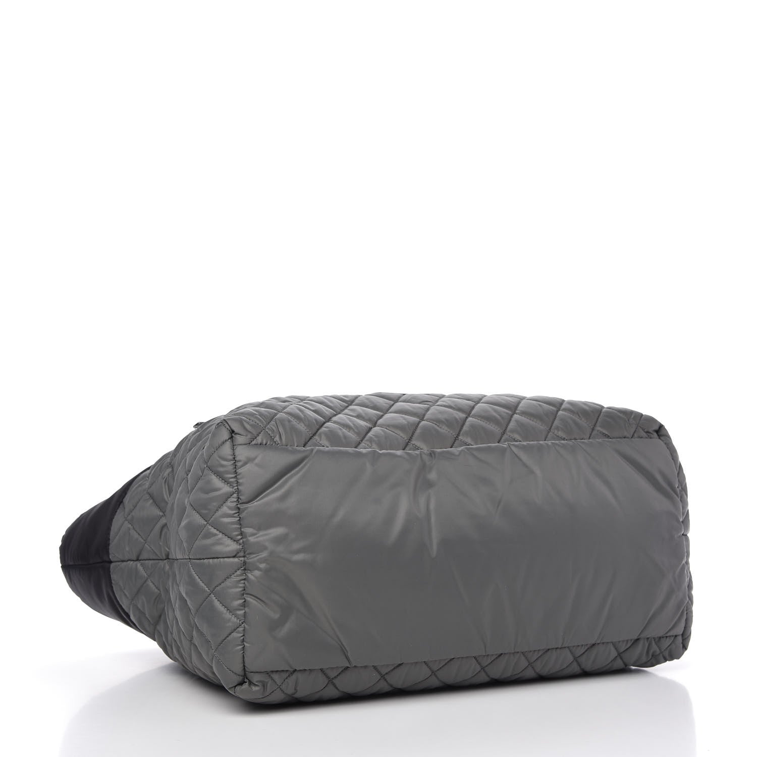 Chanel Nylon Quilted Large Coco Cocoon Reversible Tote Black Grey 4 of 10