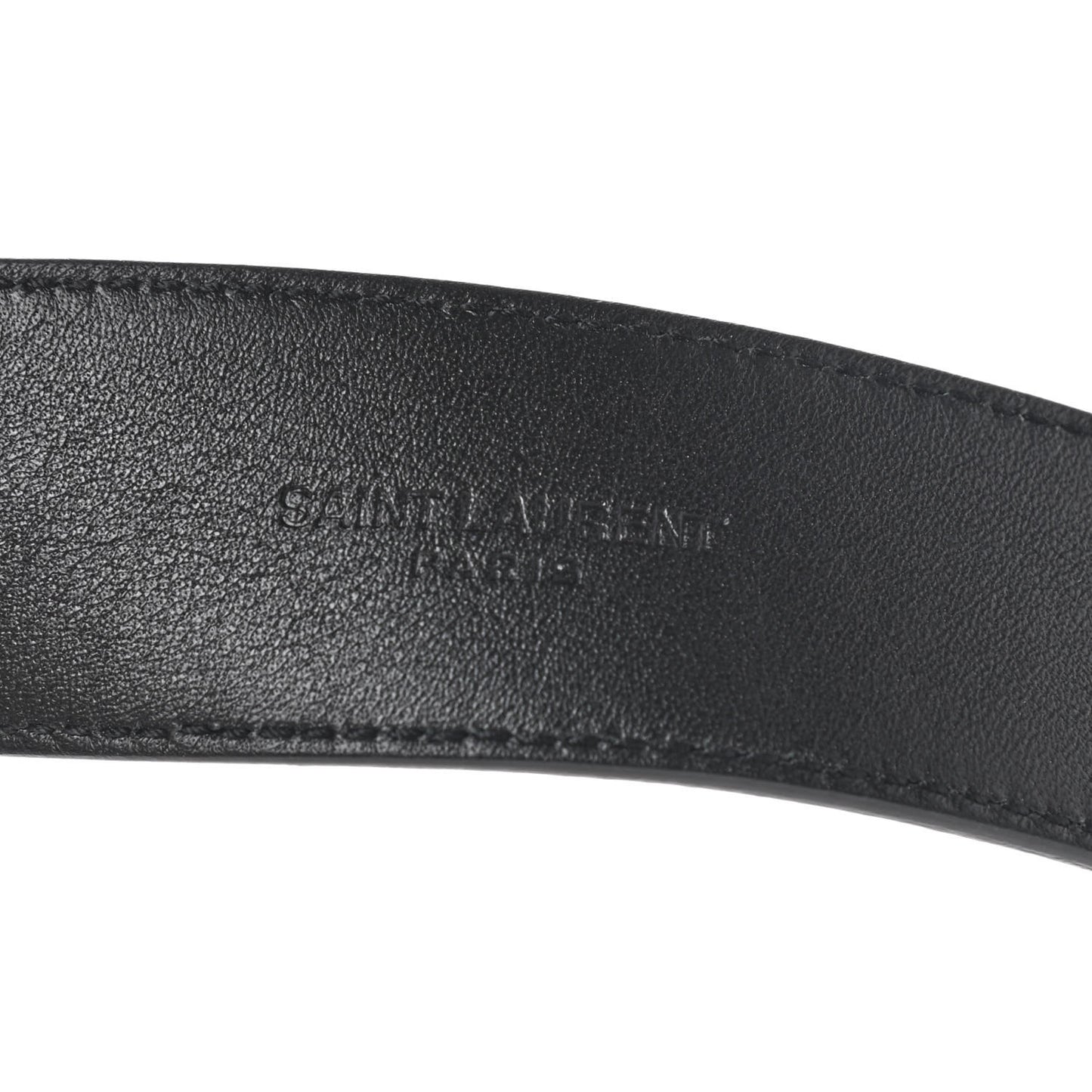Goatskin Monogram Buckle Belt Black