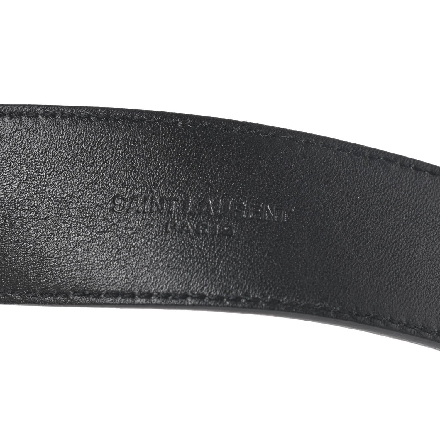 Saint Laurent Goatskin Monogram Buckle Belt Black 4 of 6
