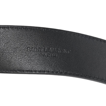 Saint Laurent Goatskin Monogram Buckle Belt Black 4 of 6