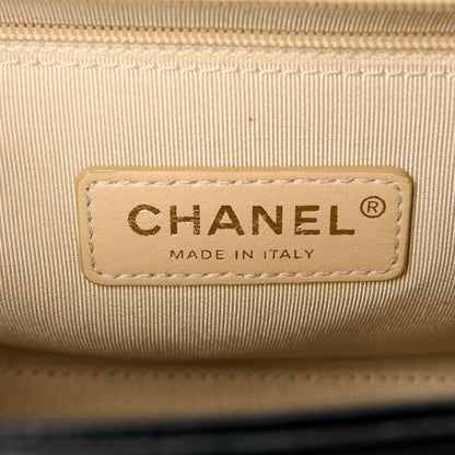 Chanel Grained Calfskin Quilted Medium Label Click Flap Bag Black 6 of 11