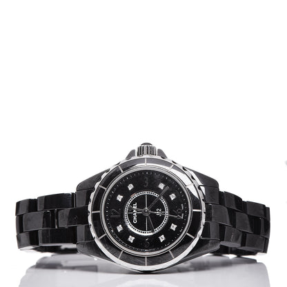 Chanel Stainless Steel Ceramic Diamond 29mm J12 Quartz Watch Black 3 of 6