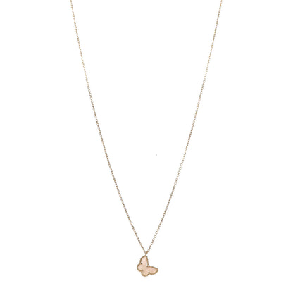 Van Cleef & Arpels 18K Yellow Gold Mother of Pearl Sweet Alhambra Butterfly Pendant Necklace 3 of 8