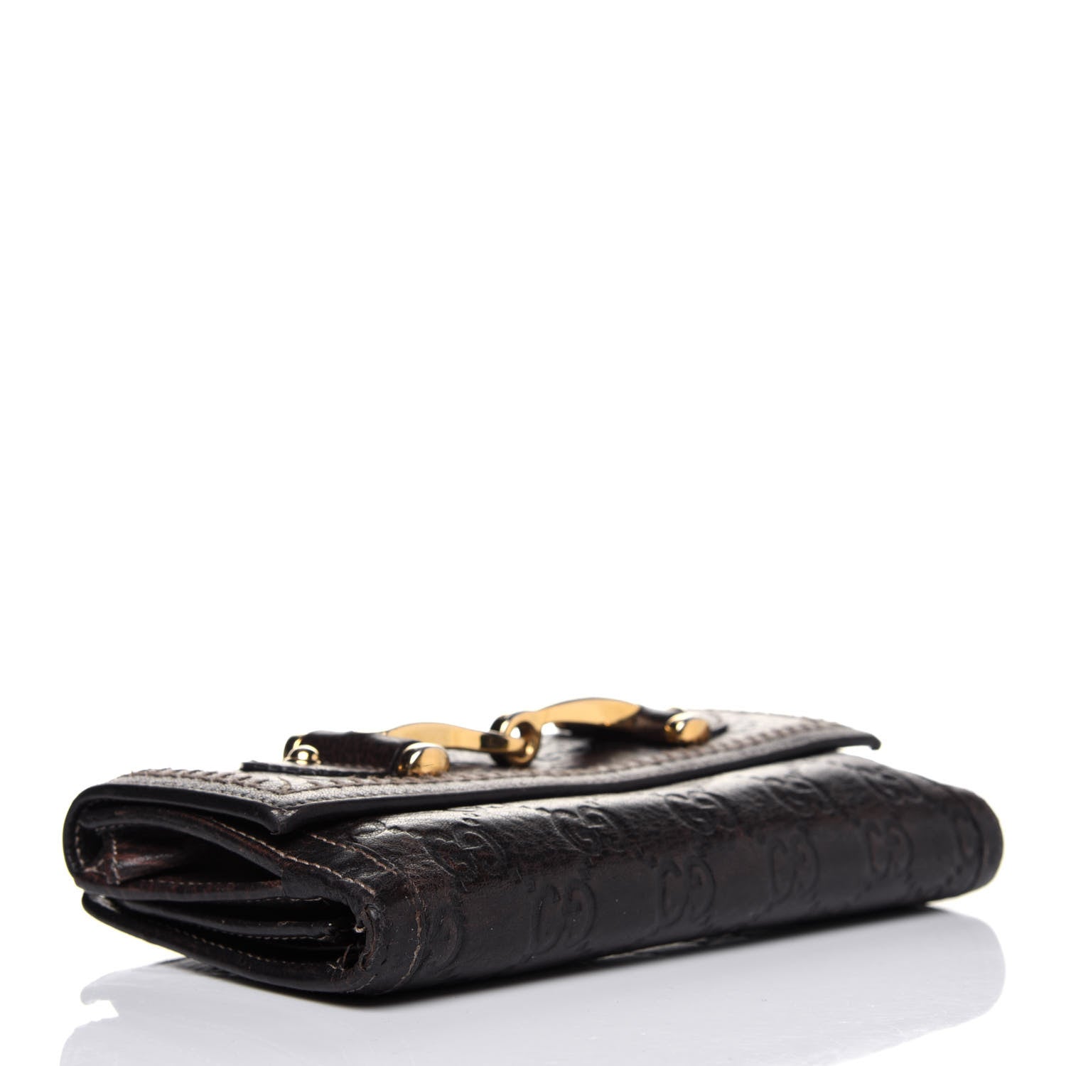 Gucci Guccissima Horsebit Continental Wallet Dark Brown 4 of 18