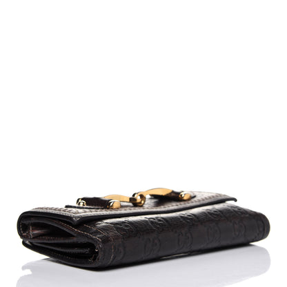 Gucci Guccissima Horsebit Continental Wallet Dark Brown 4 of 18