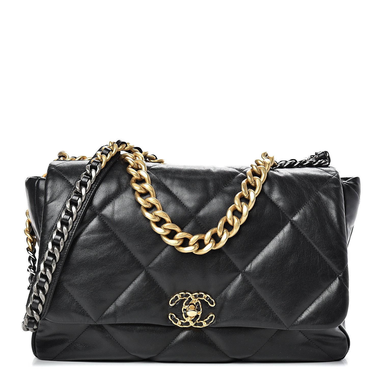 Chanel Goatskin Quilted Maxi 19 Flap Black 1 of 10