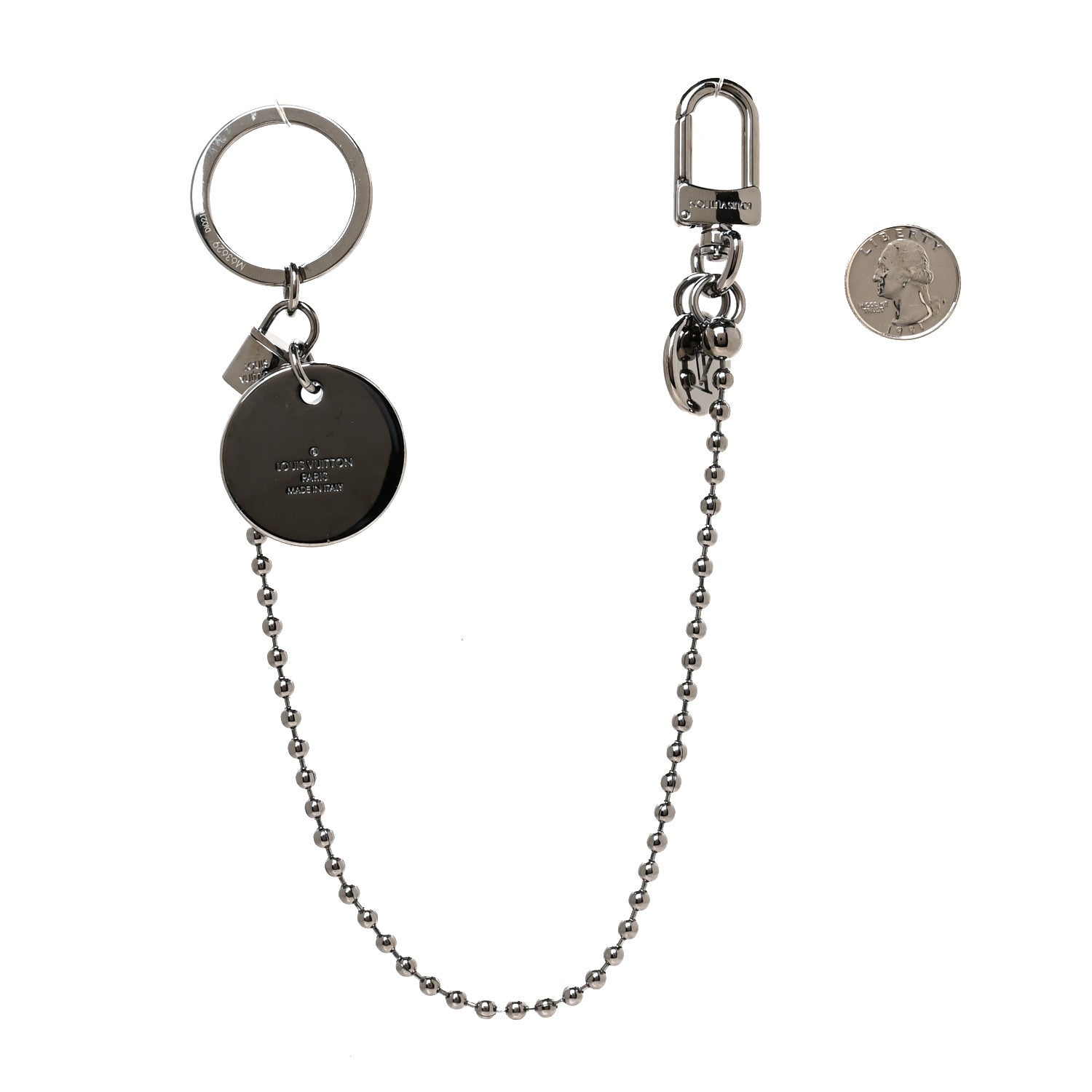 Louis Vuitton Calfskin Monogram Eclipse ID Pocket Key Chain Bag Charm and Key Holder 2 of 4