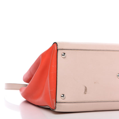 Fendi Vitello Elite Colorblock Regular 2Jours Tote Rosa Plaster Orzo Papavero 6 of 9
