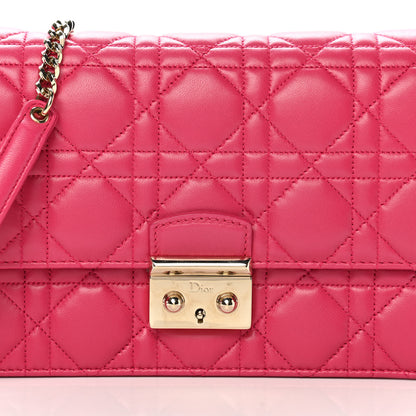 Christian Dior Lambskin Cannage Miss Dior Promenade Pouch Fuchsia 8 of 12