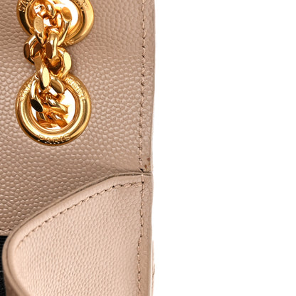 Saint Laurent Grain De Poudre Textured Mixed Matelasse Medium Triquilt Monogram Satchel Dark Beige 10 of 14