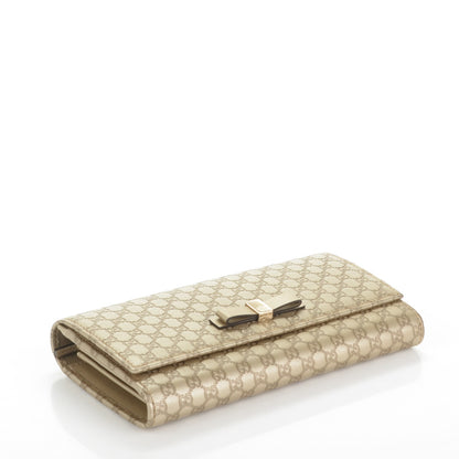 Gucci Metallic Microguccissima Bow Continental Wallet Golden Beige 4 of 7