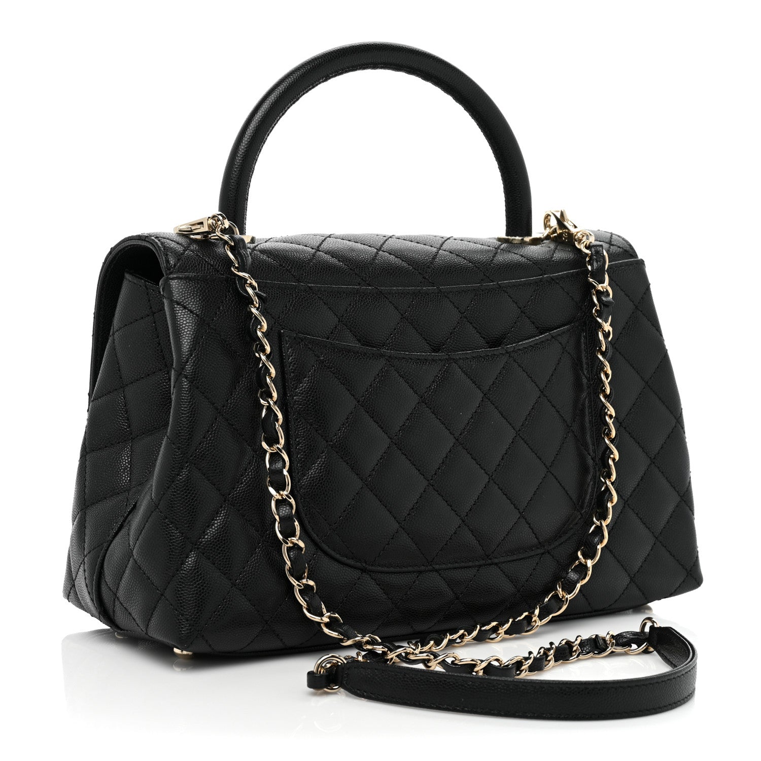 Chanel Caviar Quilted Small Coco Handle Flap Black 3 of 14