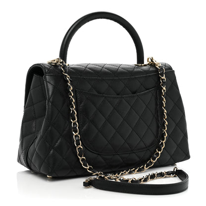 Chanel Caviar Quilted Small Coco Handle Flap Black 3 of 14