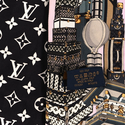 Louis Vuitton Silk Monogram Around The World Bandeau Black Pink 4 of 4