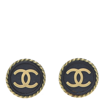 Chanel Enamel CC Clip On Earrings Black 1 of 6