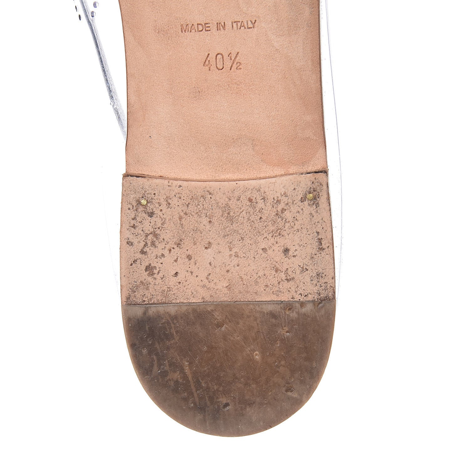 Chanel PVC Metallic Calfskin CC Cap Toe Ballet Flats 40.5 Silver 12 of 18