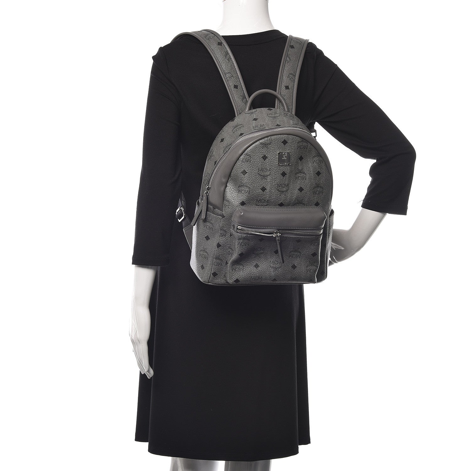 MCM Visetos Small Stark Backpack Phantom Grey 2 of 10