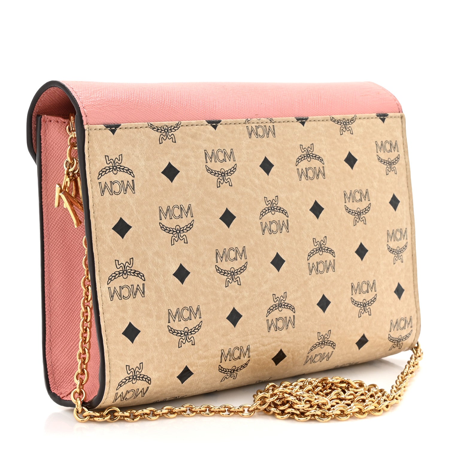 MCM Visetos Tri-Fold Crossbody Beige Soft Pink 3 of 16