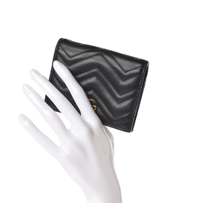 Gucci Calfskin Matelasse GG Marmont Card Case Black 2 of 11