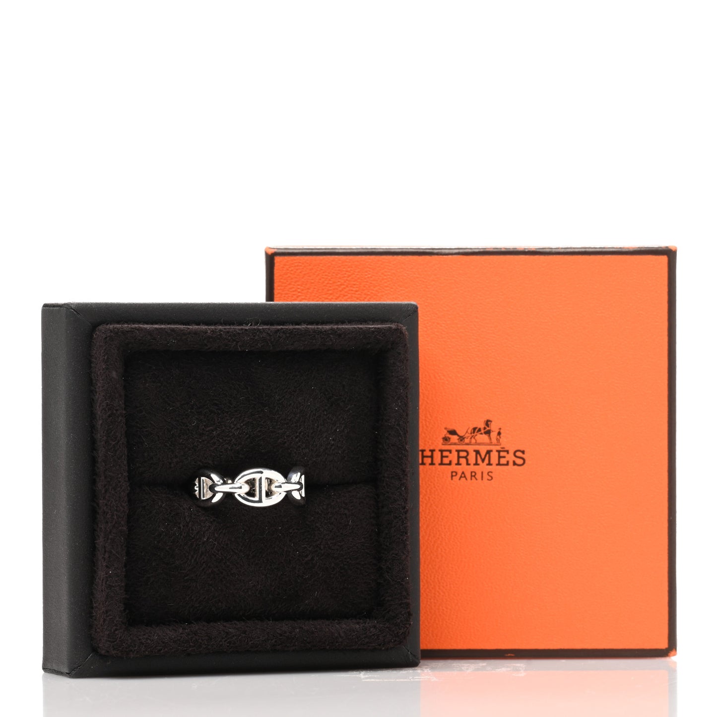 Sterling Silver PM Chaine d'Ancre Enchainee Band Ring 51 5.75