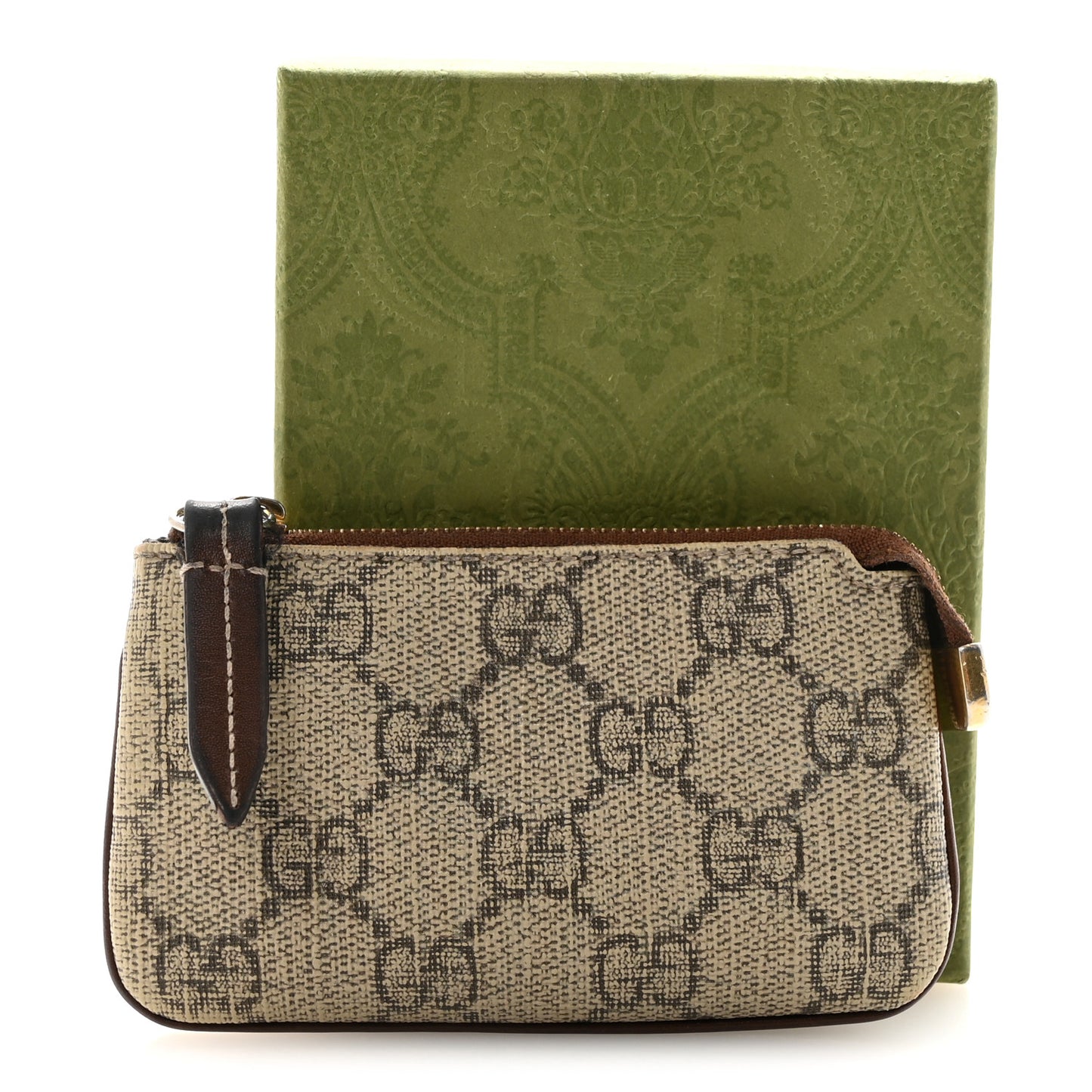GG Supreme Monogram Key Case Brown