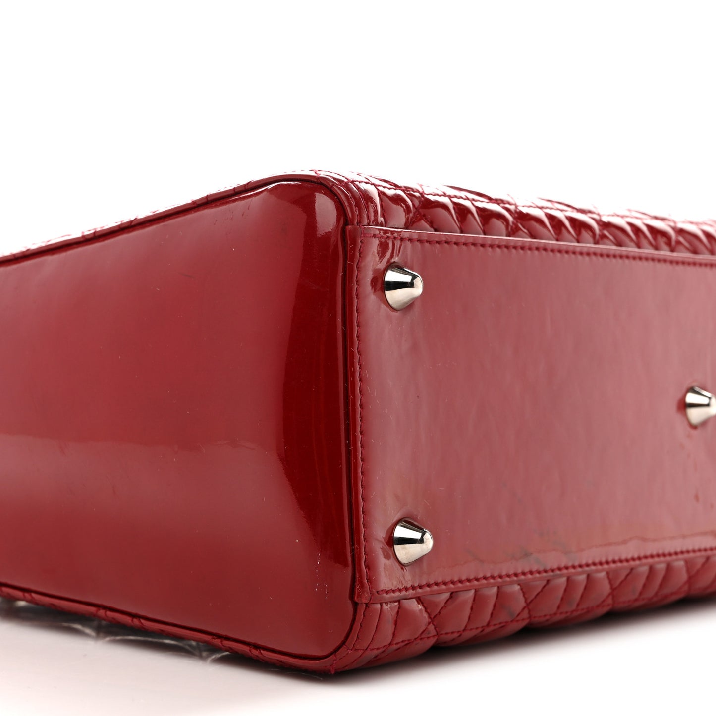 Patent Cannage Large Lady Dior Red