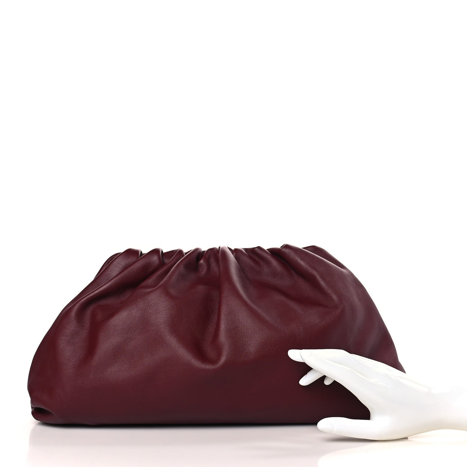 Bottega Veneta Smooth Butter Calf The Pouch Oversized Clutch Bordeaux 2 of 8
