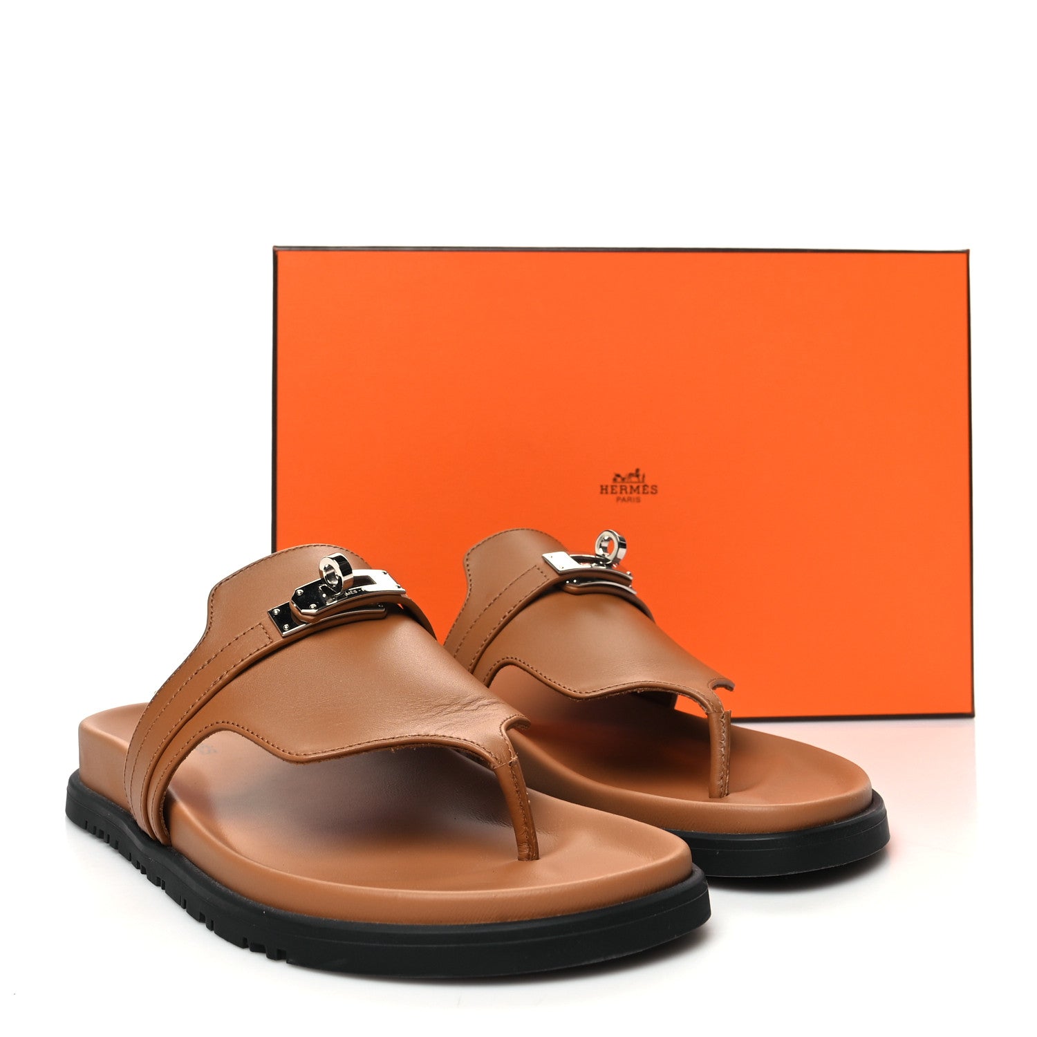 Hermes Calfskin Womens Empire Sandals 38 Naturel 9 of 9