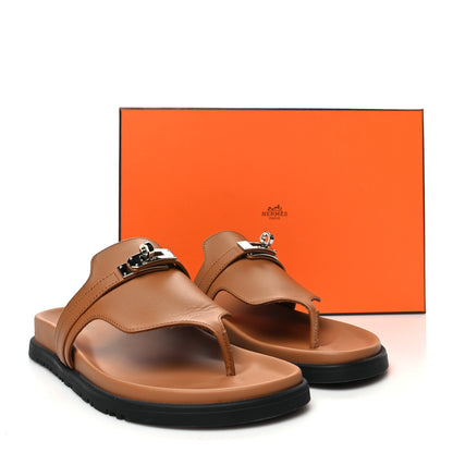 Hermes Calfskin Womens Empire Sandals 38 Naturel 9 of 9