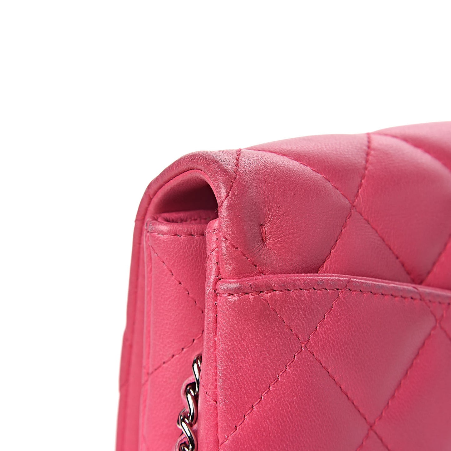 Lambskin Quilted Clutch With Chain Flap Pink