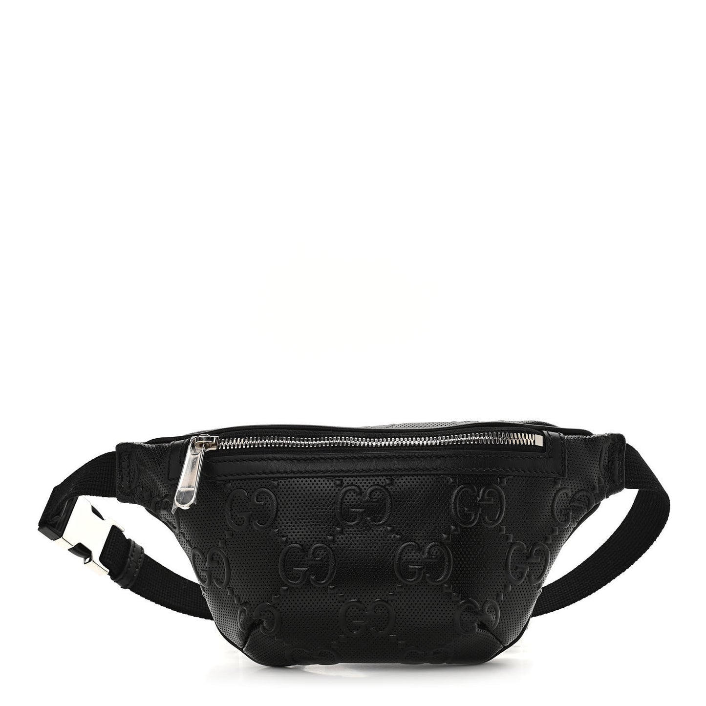Calfskin GG Tennis Embossed Belt Bag Black