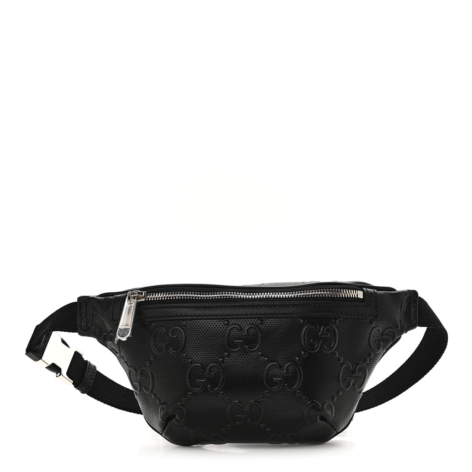 Gucci Calfskin GG Tennis Embossed Belt Bag Black 1 of 11