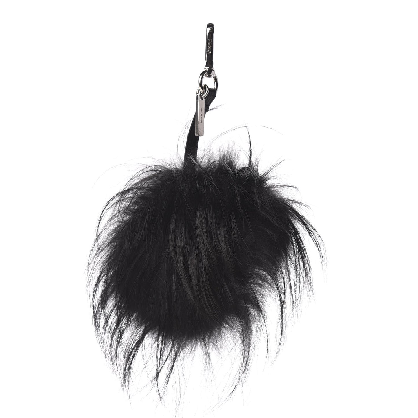 Vitello Elite Fox Fur Fusto Monster Bag Bug Charm Black Yellow