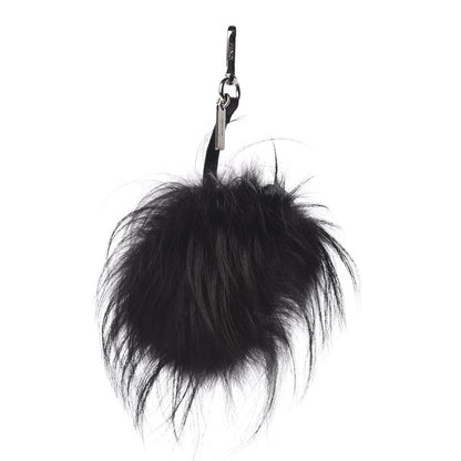Fendi Vitello Elite Fox Fur Fusto Monster Bag Bug Charm Black Yellow 2 of 4